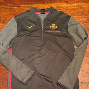 Iowa State Nike Black and Gray Quarter-Zip Pullover (M)